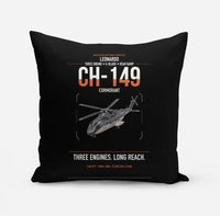 Thumbnail for Leonardo CH-149 Cormorant design on black pillow