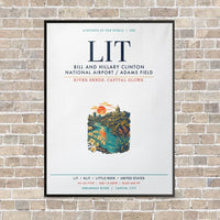 Thumbnail for Bill and Hillary Clinton National Airport - Adams Field Little Rock LIT vertical canvas print - framed - white background
