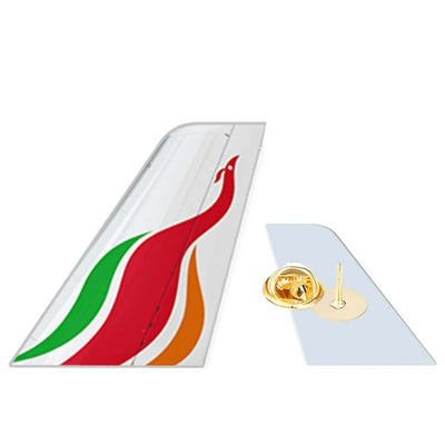 Sri Lankan Airlines aviation design tail-shape badge pin in polished alloy.