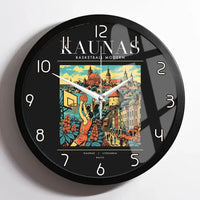 Thumbnail for KAUNAS - Poster - Wall Clock Framed - Black