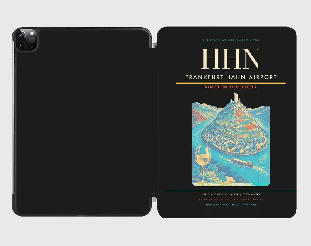 Frankfurt-Hahn Airport (HHN) design on black ipad tablet case