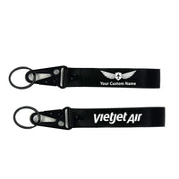 Thumbnail for VietJet Air aviation hawk-shaped key chain, durable metal alloy.