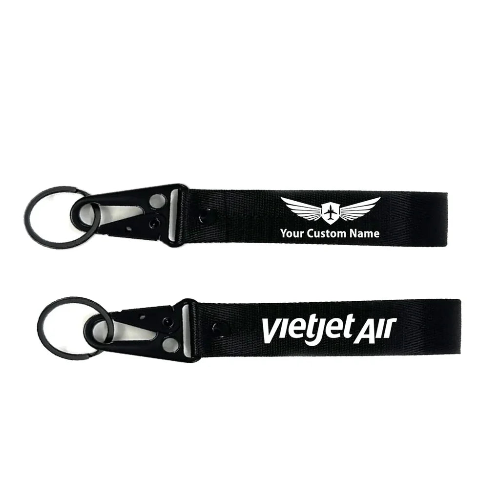 VietJet Air aviation hawk-shaped key chain, durable metal alloy.