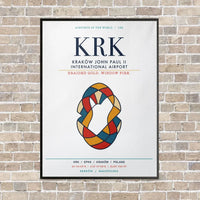 Thumbnail for Kraków John Paul II International Airport KRK vertical canvas print - framed - white background