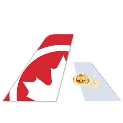 Air Canada rouge Airlines aviation design tail-shape badge pin in polished alloy.