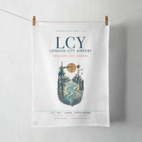 Thumbnail for London City Airport (LCY) design on white towel