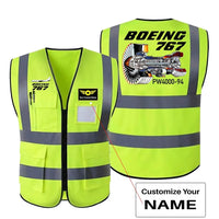 Thumbnail for Boeing 767 Engine (PW4000-94) aviation design printed on high-visibility reflective fabric reflective vest.