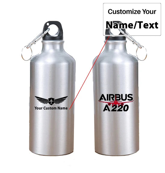 Amazing Airbus A220 aviation design on thermos, vacuum-insulated.
