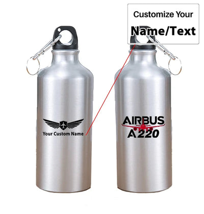 Amazing Airbus A220 aviation design on thermos, vacuum-insulated.