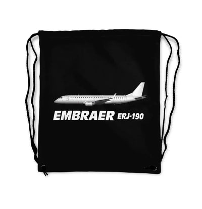 The Embraer ERJ-190 aviation drawstring bag in lightweight polyester.
