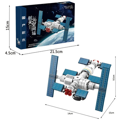 96pcs Lego-Compatible Space Station Building Blocks aviation themed Lego-style model aircraft in ABS plastic.