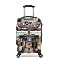 Thumbnail for Boeing 747 Cockpit Cabin Size aviation print luggage, durable shell.