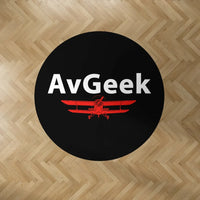 Thumbnail for Avgeek Carpet & Floor Mats (Round) aviation design on durable carpet pile with non-slip backing round carpet floor mat.