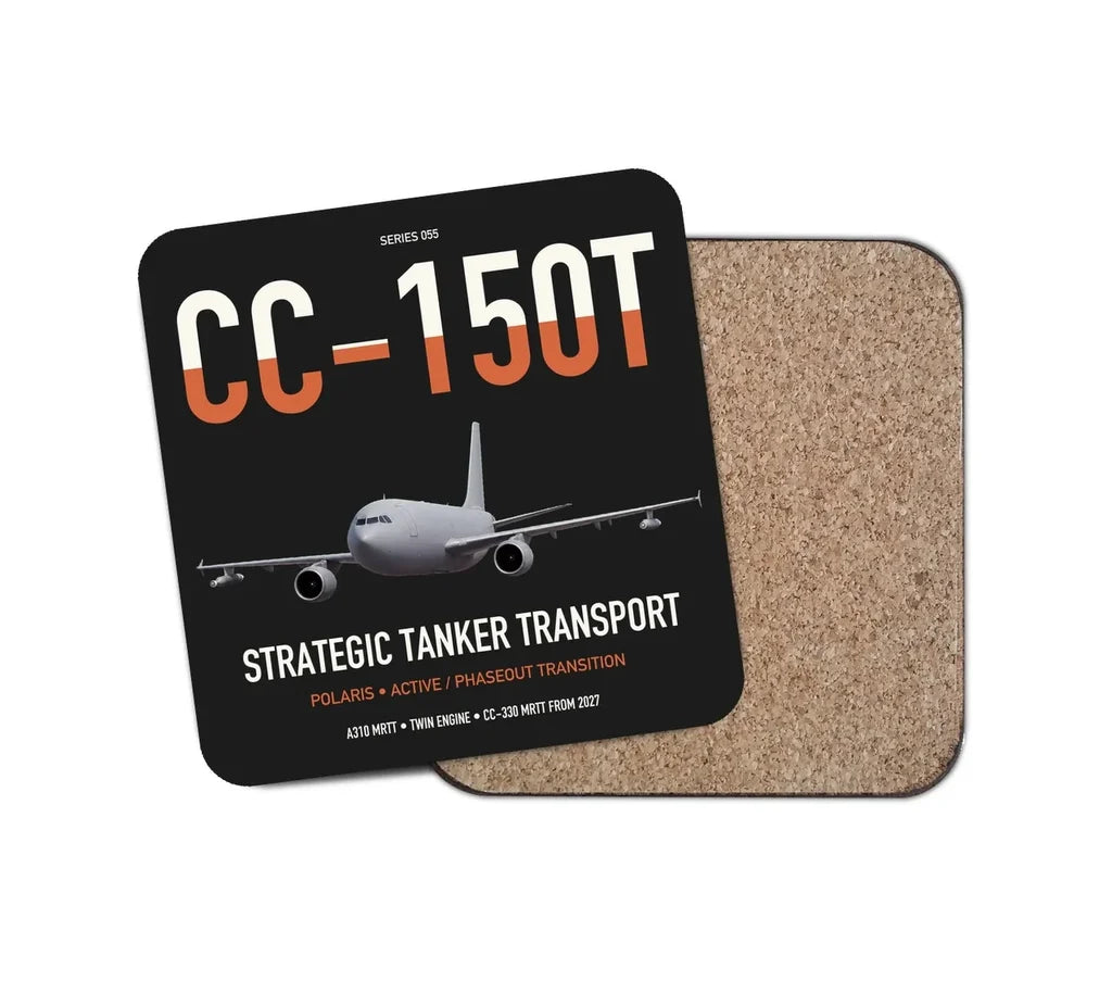 Airbus CC-150T Polaris design on black 1 piece coaster