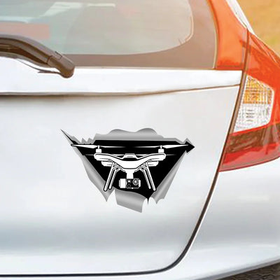 Drone Silhouette (1) Car aviation design car sticker in weather-resistant vinyl.
