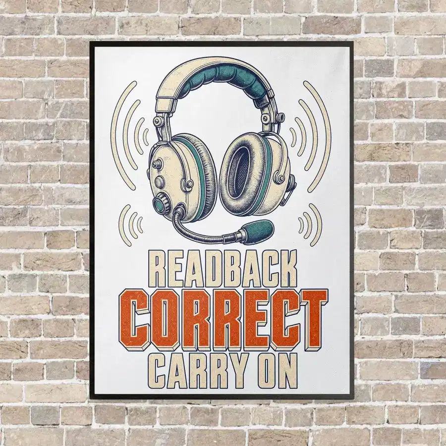 Readback Correct Carry On vertical canvas print - framed - white background