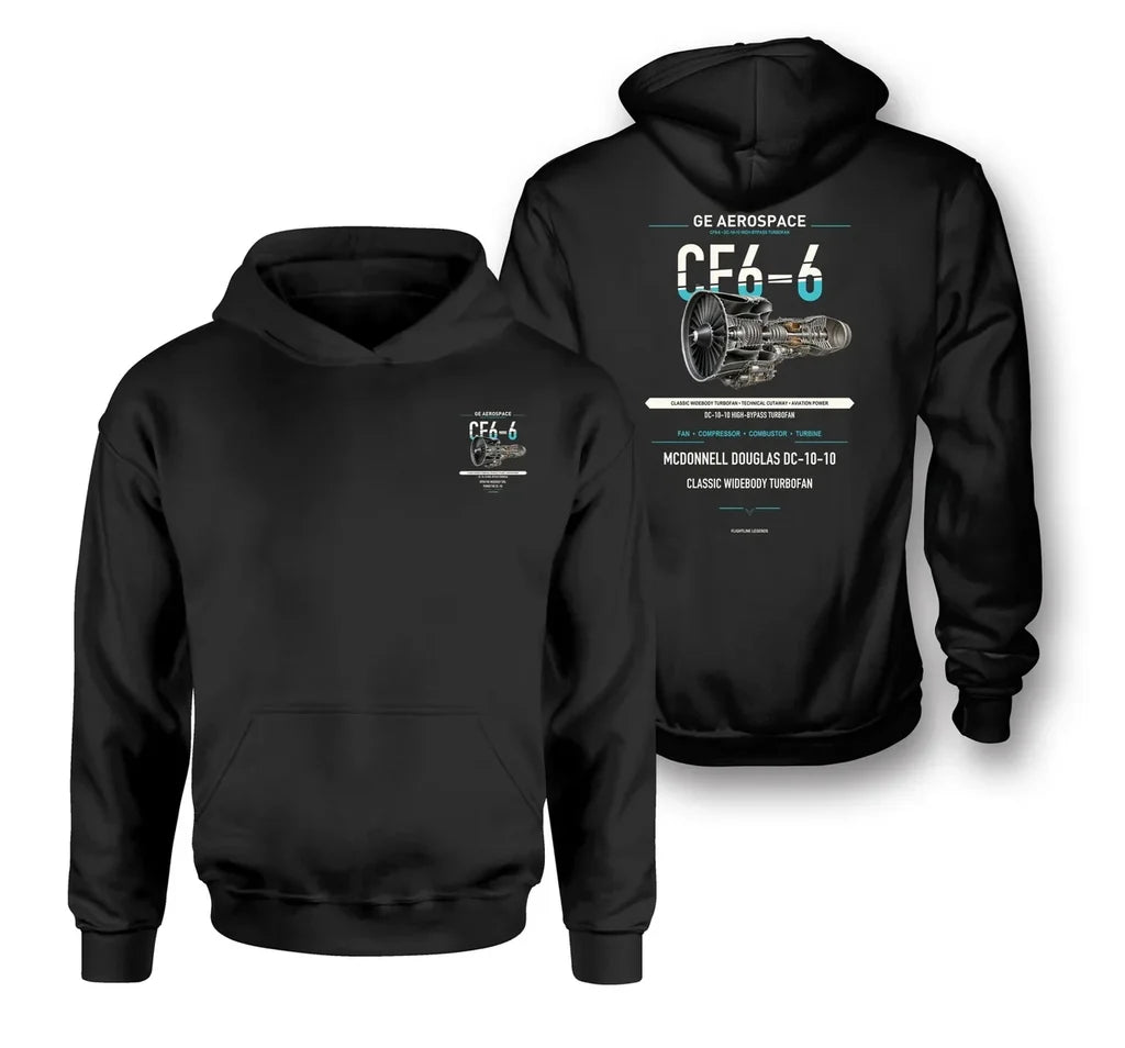 CF6-6 design on black hoodie