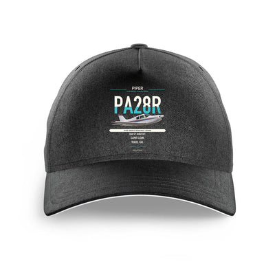 Piper PA-28R Arrow III design on black printed hat