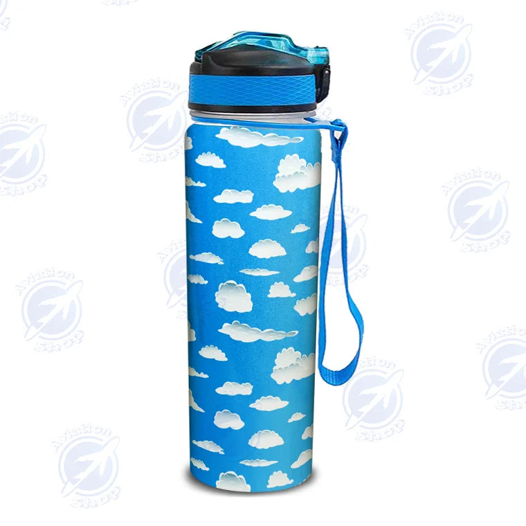 Amazing Clouds Sports aviation design on sport kettle, insulated bottle with sport spout.