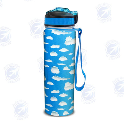 Amazing Clouds Sports aviation design on sport kettle, insulated bottle with sport spout.