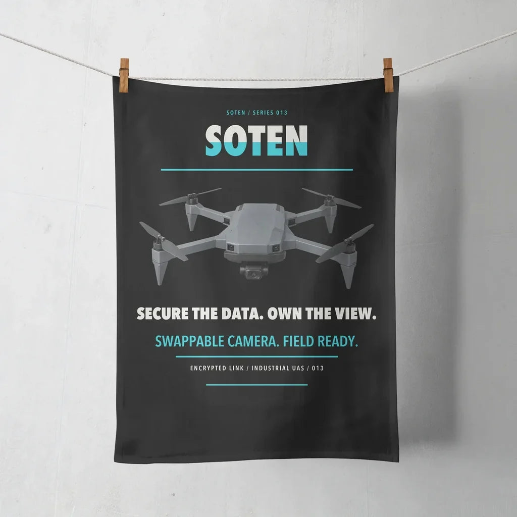 ACSL SOTEN design on black towel