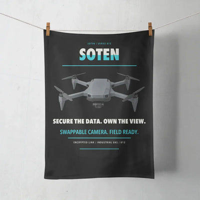 ACSL SOTEN design on black towel