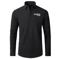 Thumbnail for Airbus A320 & Text aviation design printed on soft cotton long-sleeve 2D shirt.