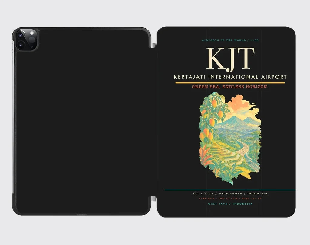 Kertajati International Airport (KJT) design on black ipad tablet case