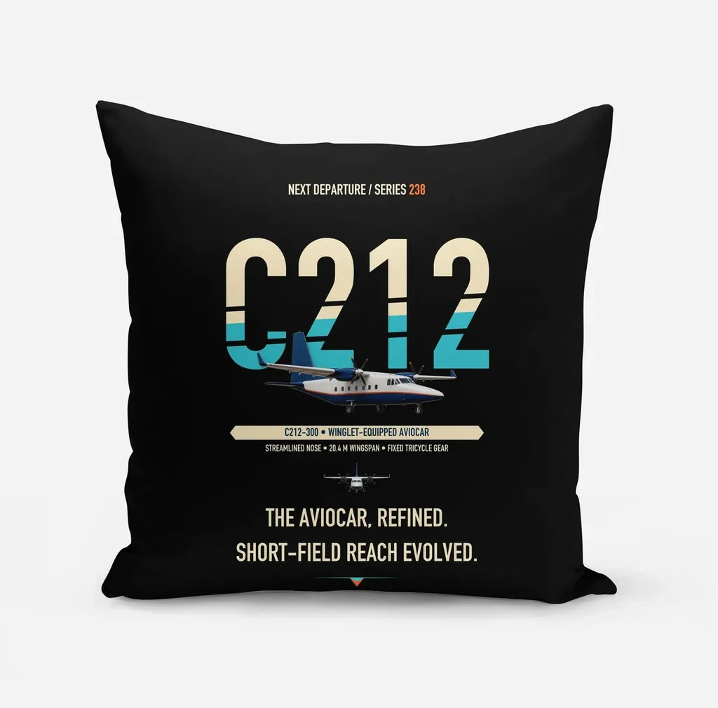 CASA C-212-300 Aviocar design on black pillow