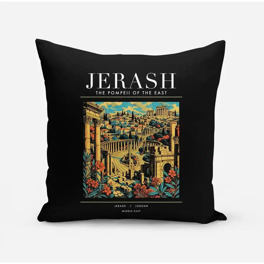 JERASH - Poster - Pillow - Black