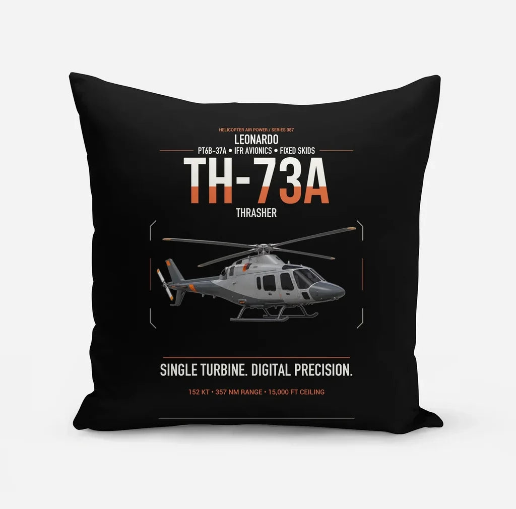 Leonardo TH-73A Thrasher design on black pillow