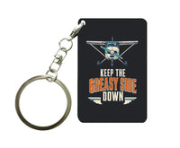 Thumbnail for SIGNAL 559 - Keep The Greasy Side Down - Key Chain design on black key chain