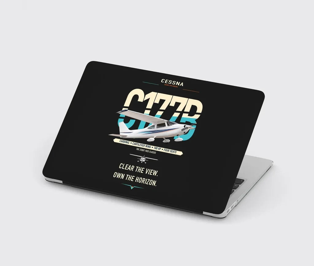 Cessna 177B Cardinal design on black MacBook case