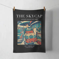 Thumbnail for VINTAGE G4101 - The Skycap - Designed Towels design on black