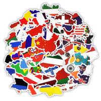 Thumbnail for 50 Pieces National Flags Stickers (Mixed) aviation themed sticker, weather-resistant vinyl.