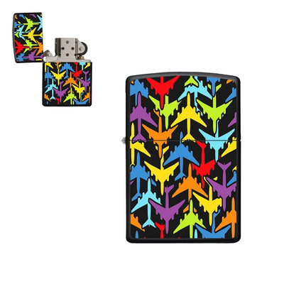 Super Colourful Airplanes aviation metal lighter in premium metal alloy.