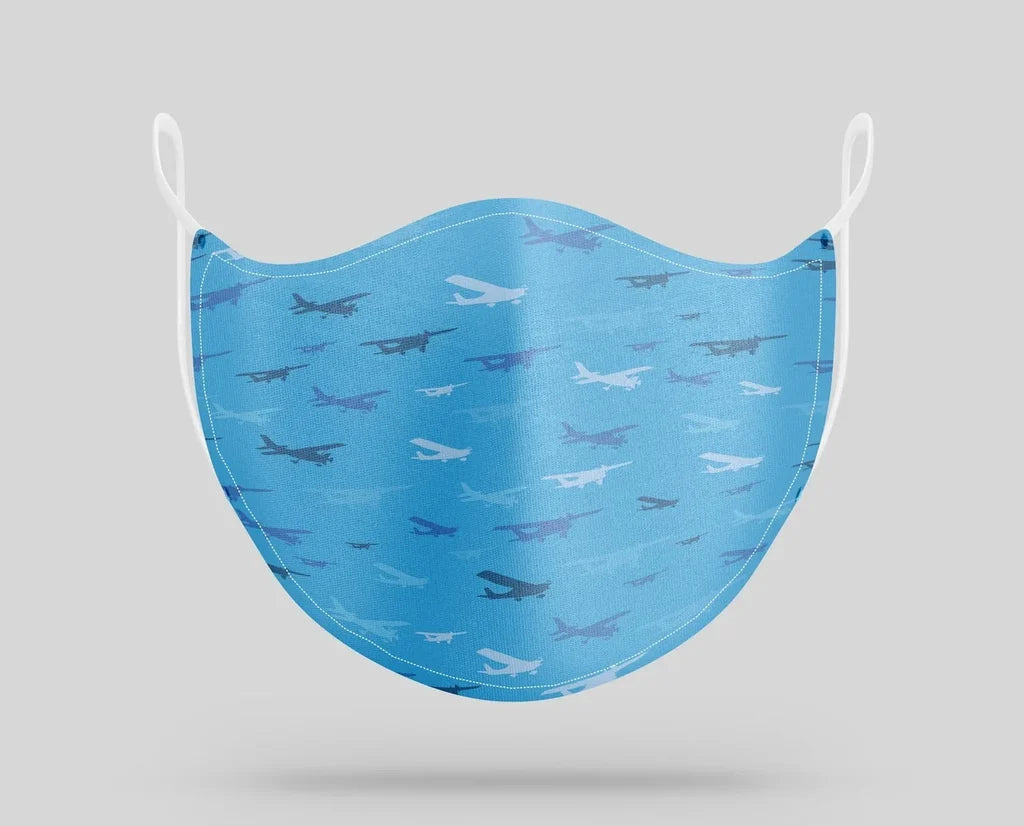Many Propellers aviation face mask in breathable cotton blend.