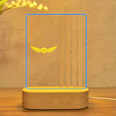 Special Golden Pilot Epaulettes (4,3,2 Lines) aviation design on premium acrylic with LED 3D night lamp.