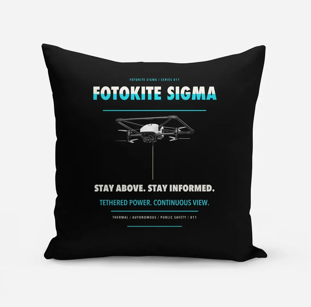 Fotokite Sigma design on black pillow