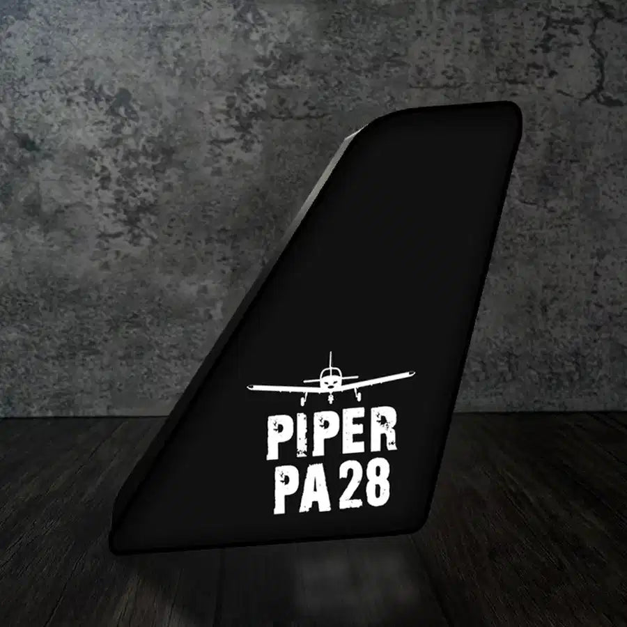 Piper PA28 & Plane Led Aircraft Tail aviation design on premium acrylic with LED 3D aircraft tail lamp.