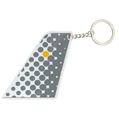 Vueling aviation shaped key chain, durable metal alloy.