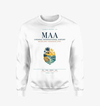 Thumbnail for Chennai International Airport (MAA) design on white sweatshirt