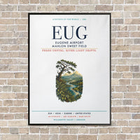 Thumbnail for Eugene Airport Mahlon Sweet Field EUG vertical canvas print - framed - white background