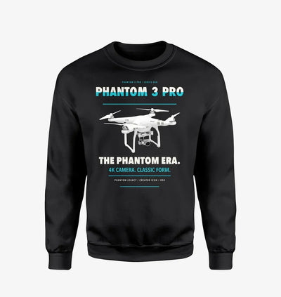 DJI Phantom 3 Professional design on black sweatshirt