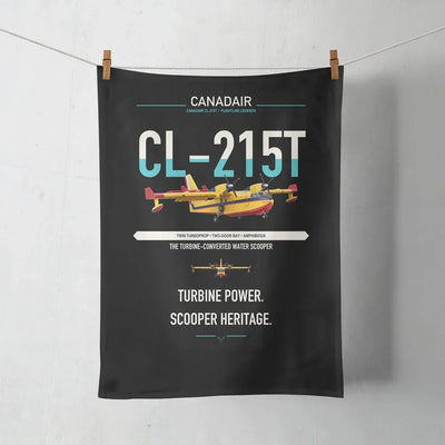 Canadair CL-215T design on black towel