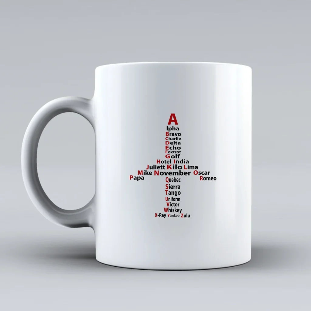 Customisable Aviation Alphabet Mug - view 2