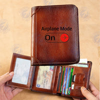Thumbnail for Airplane Mode On aviation leather wallet in leather.