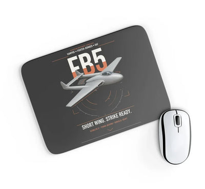 de Havilland Vampire FB5 design on black rectangle mouse pad