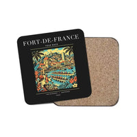 Thumbnail for FORT-DE-FRANCE - Poster - Coaster - Black