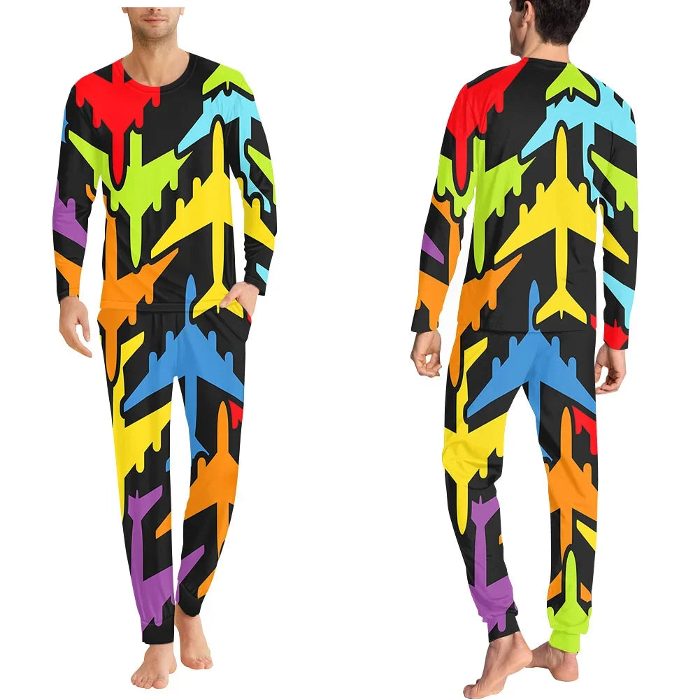Super Colourful Airplanes men pajamas - view 1